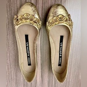 Libby Edelman gold flats